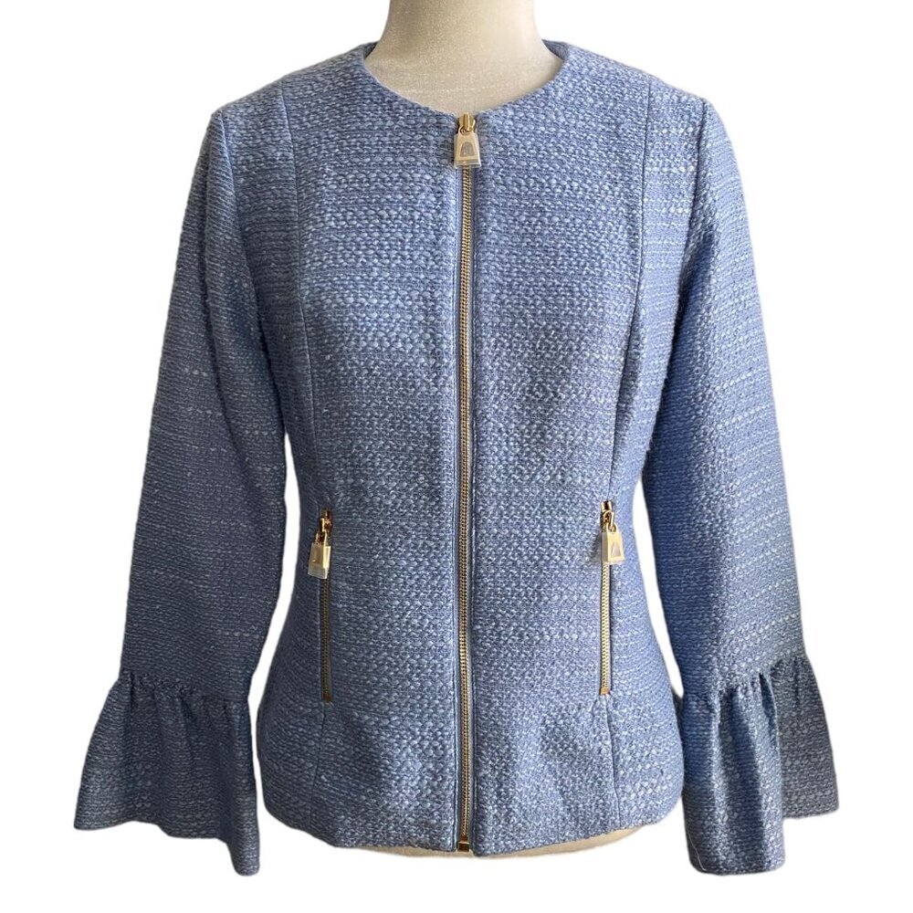 Sail to Sable NWT $298 Custom Design Tweed Blazer in Hydrangea SP1808 Women's XS